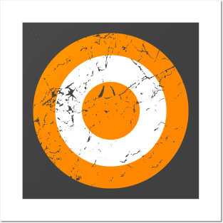 Distressed Orange and White Roundel Posters and Art